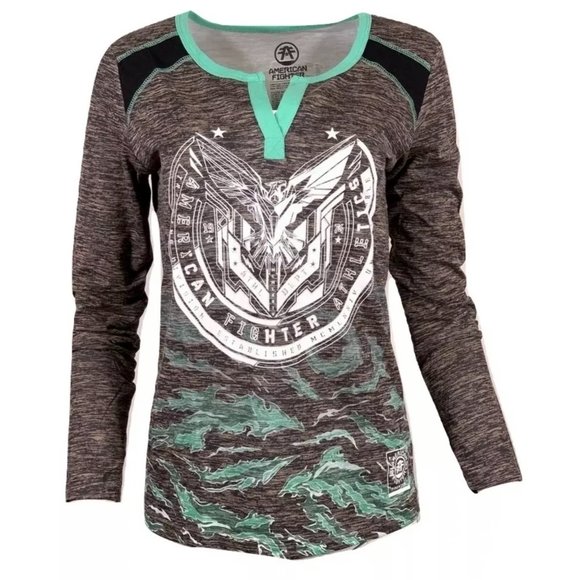 American Fighter Tops - AMERICAN FIGHTER Women's T-Shirt L/S PORTER Tee